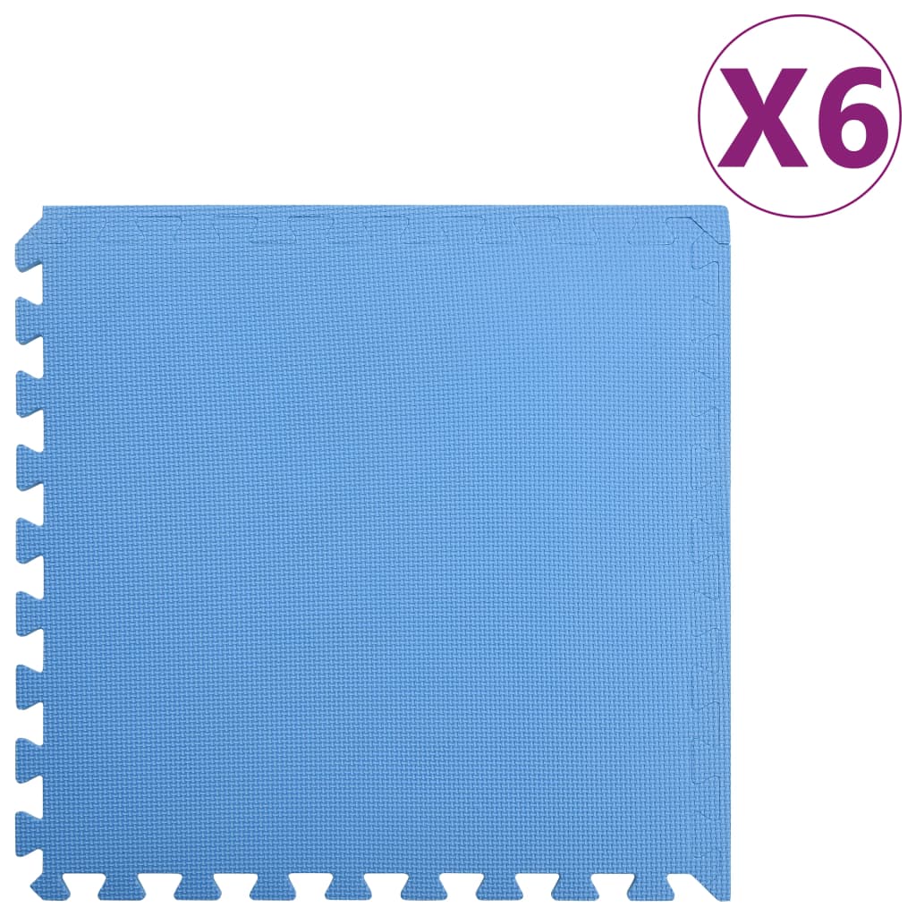 Vidaxl Floor Mats 6 st 2.16 ㎡ Eva mousse bleu