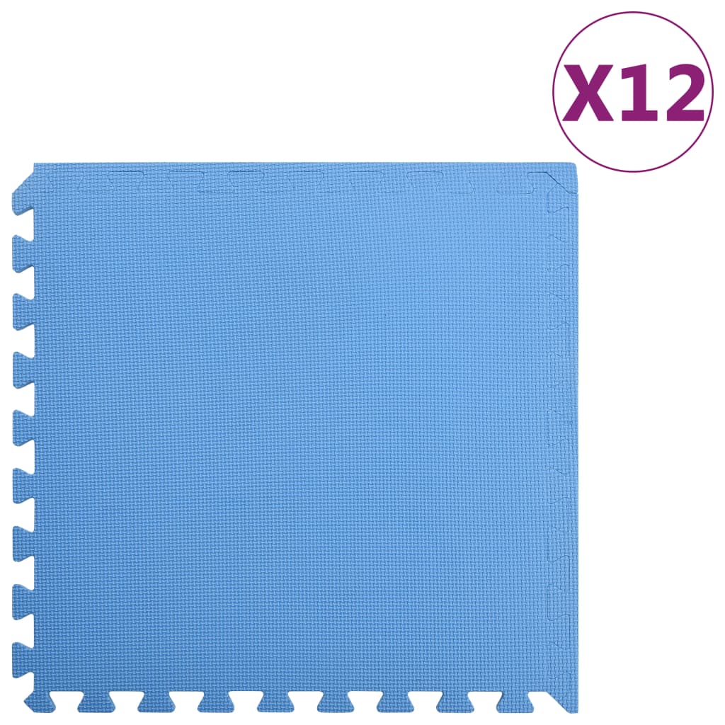 Vidaxl Floor Mats 12 ST 4.32 ㎡ Eva mousse bleu
