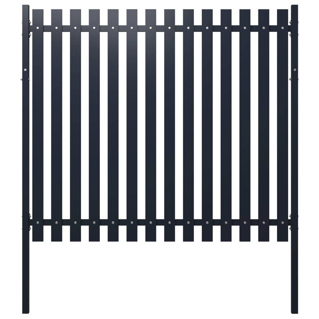 Panneau de clôture Vidaxl 174,5x170 cm-anthracite en acier en poudre en poudre