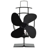 Vidaxl Stove Fan avec 4 nageoires noires - afbeelding 1