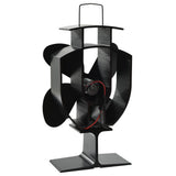 Vidaxl Stove Fan avec 4 nageoires noires - afbeelding 3