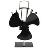 Vidaxl Stove Fan avec 3 nageoires noires