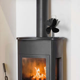 Vidaxl Stove Fan avec 4 nageoires noires - afbeelding 1