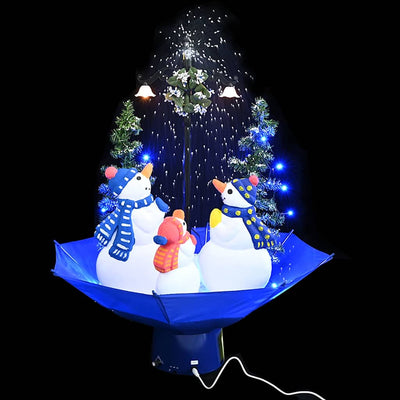 Vidaxl Christmas Snowing avec parapluie 75 cm PVC bleu