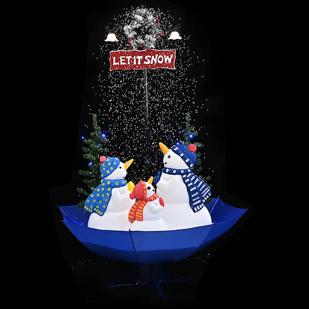Vidaxl Christmas Snowing avec parapluie 170 cm PVC bleu