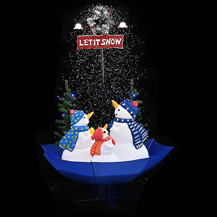 Vidaxl Christmas Snowing avec parapluie 170 cm PVC bleu