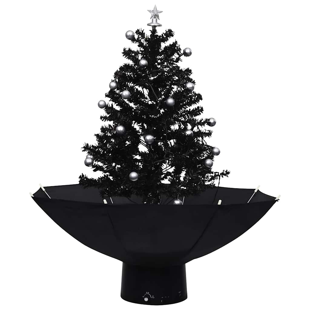 Vidaxl Christmas Snowing avec parapluie 75 cm PVC noir