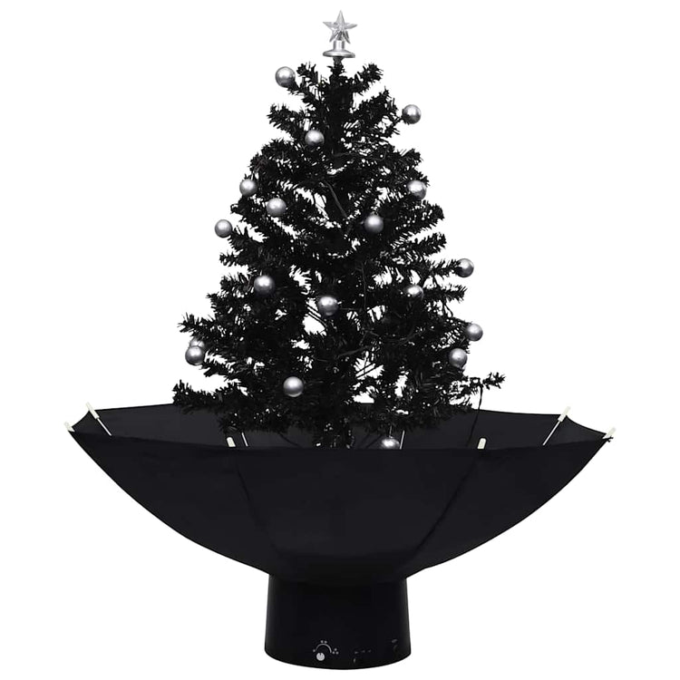 Vidaxl Christmas Snowing avec parapluie 75 cm PVC noir