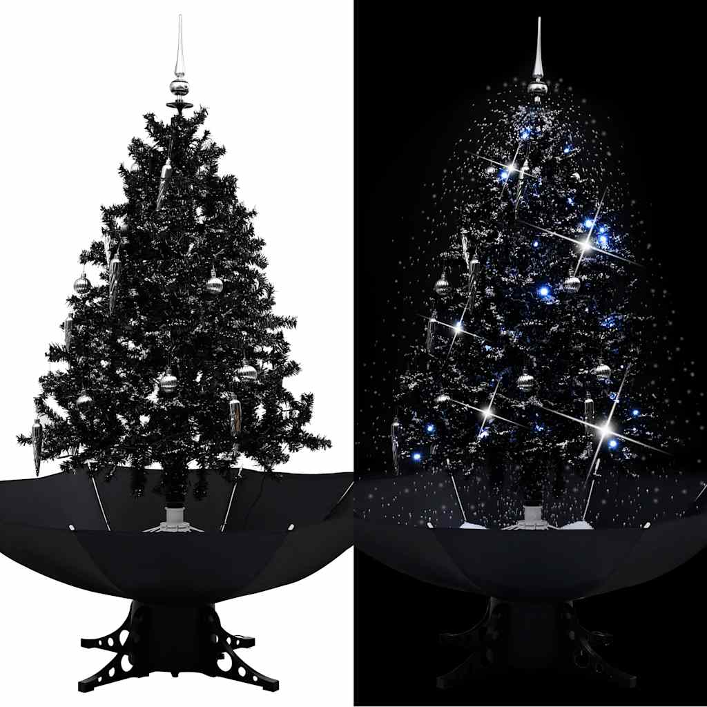 Vidaxl Christmas Snowing avec parapluie 140 cm PVC noir