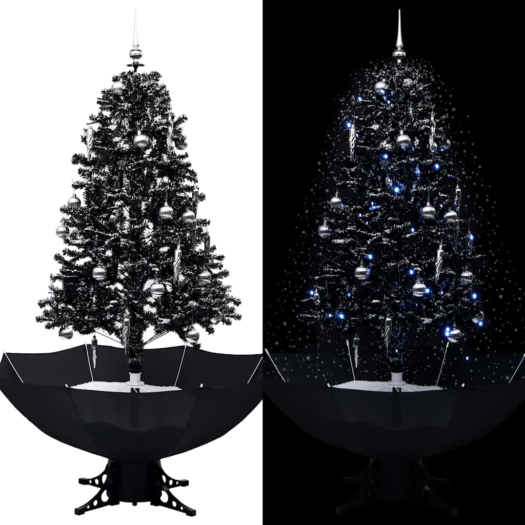 Vidaxl Christmas Snowing avec parapluie 170 cm PVC noir