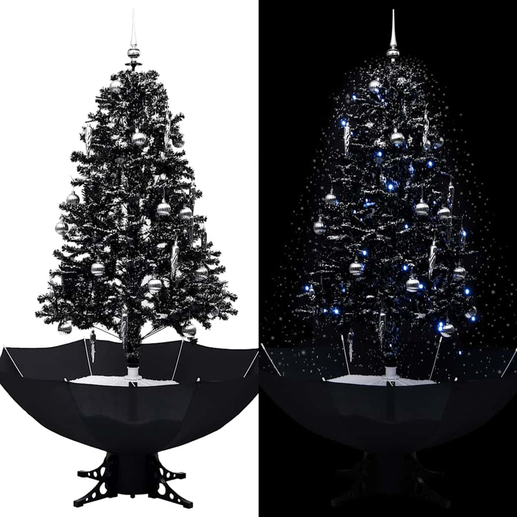 Vidaxl Christmas Snowing avec parapluie 170 cm PVC noir