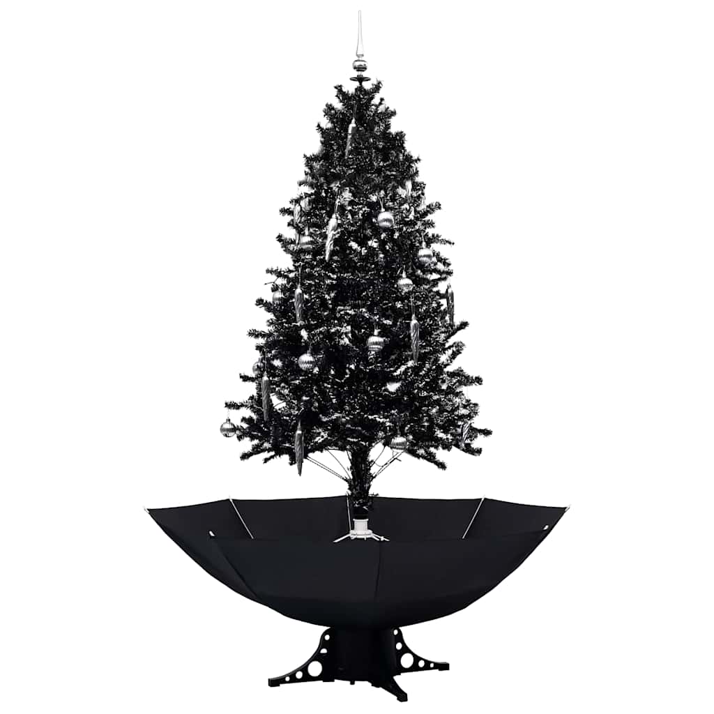 Vidaxl Christmas Snowing avec parapluie 190 cm PVC noir
