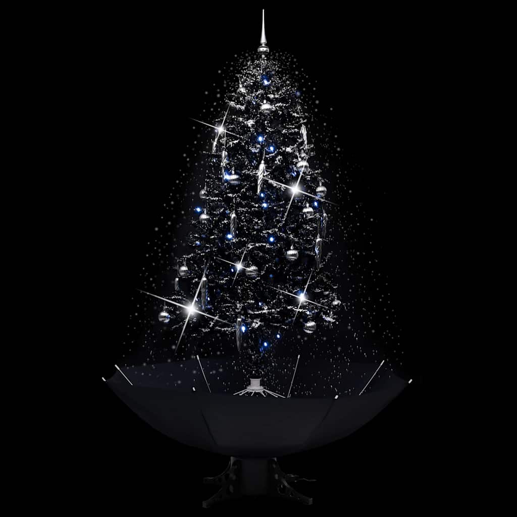 Vidaxl Christmas Snowing avec parapluie 190 cm PVC noir