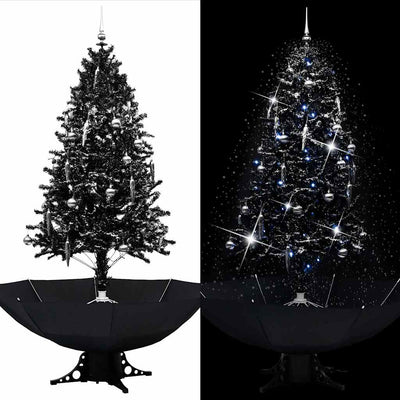 Vidaxl Christmas Snowing avec parapluie 190 cm PVC noir