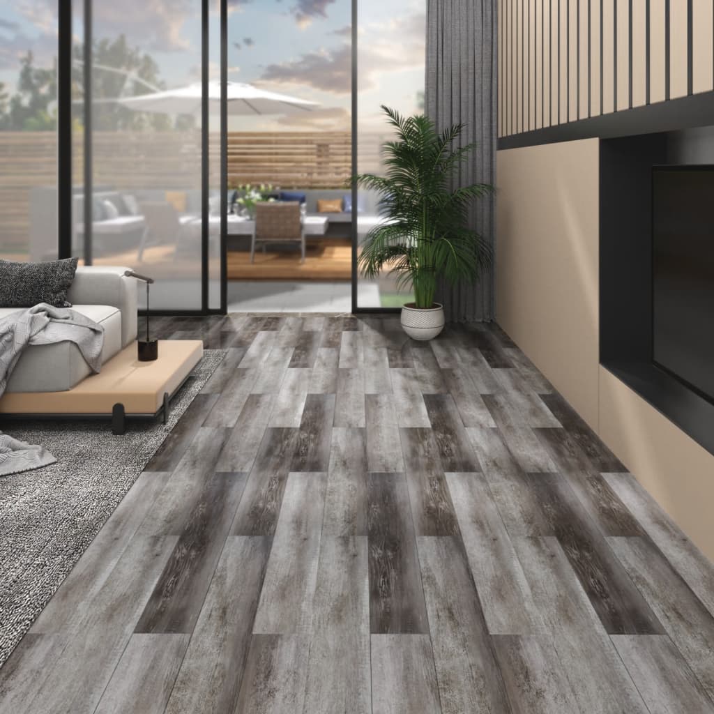 Planches de plancher vidaxl non auto-adhésive 4,46 m² 3 mm en PVC Bois rayé