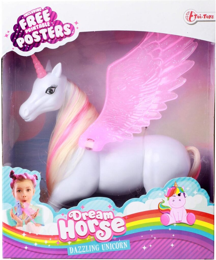 Dream Horse Unicorn jouant une figure avec des ailes mobiles