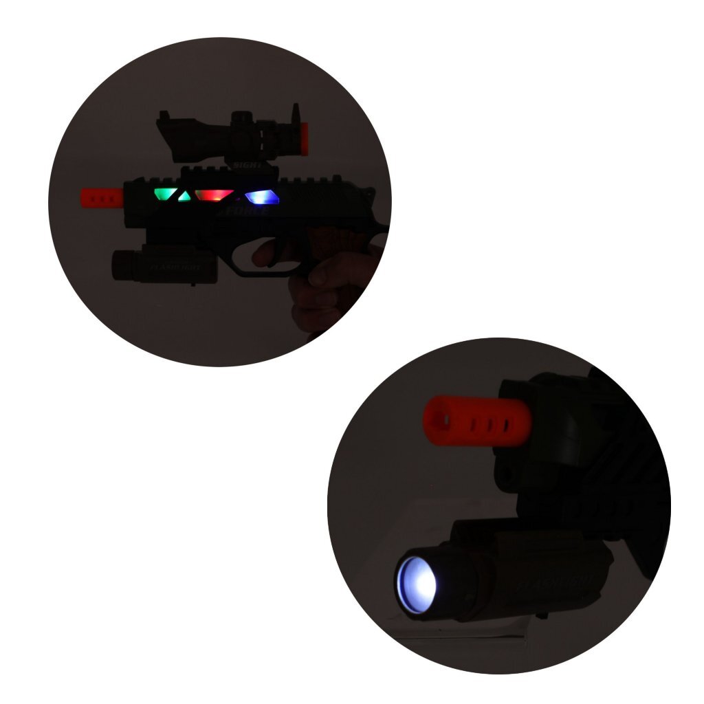 Toi-toys alfafox pistolet militairement avec la lumière et le son et la lampe de poche