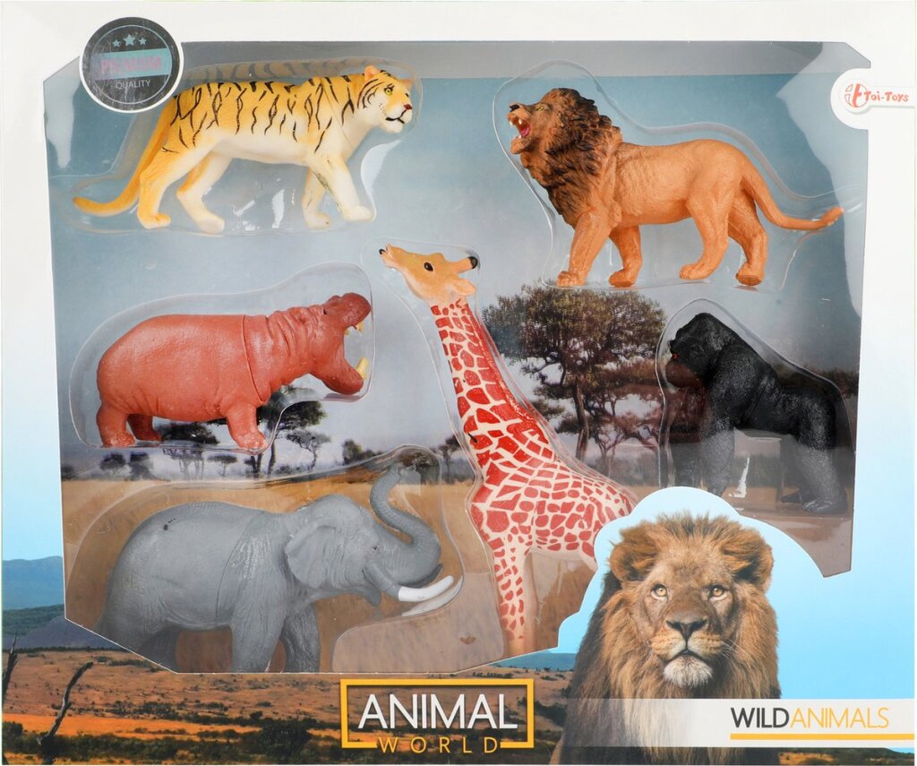 Animal World Wild Wild Dieren Elephant Leeuw Tiger Gorilla Girafe Hippo