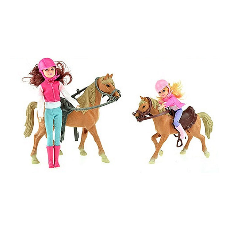 Chevaux à chevaux d'équitation jeu ensemble 2 poupées + chevaux