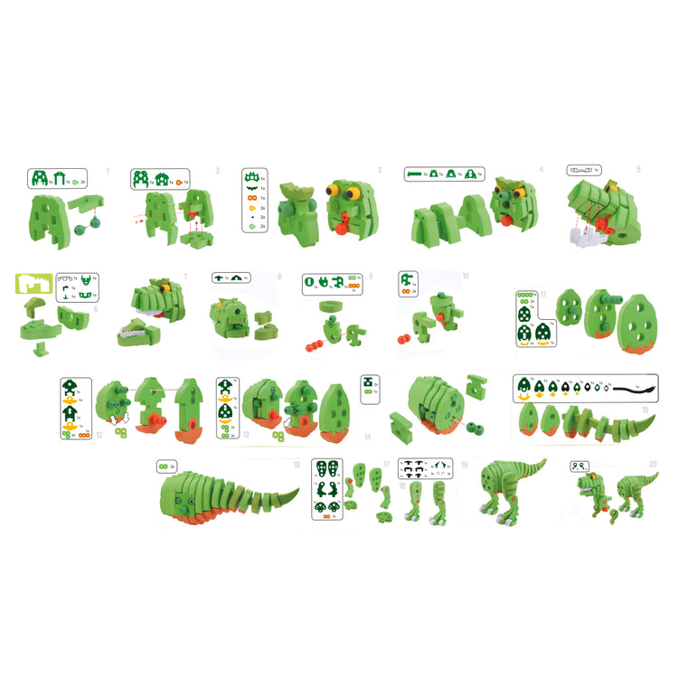 Toi-toys artisan puzzle dinosaurus 25,8 cm vert 104 pièces