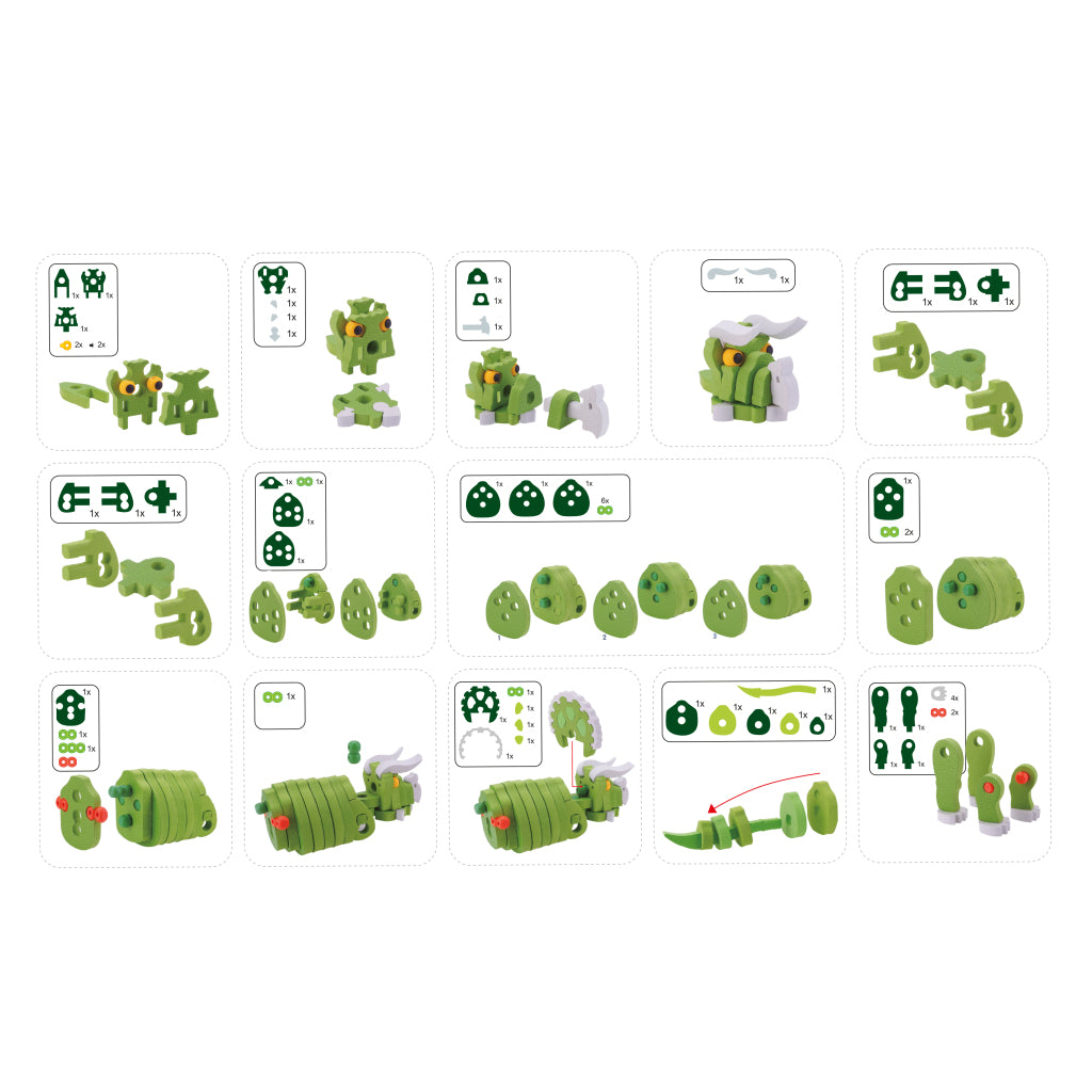 TOI-TOYS TOI-TOYS Craft Puzzle Tricera Junior 25,8 cm Green 59 pièces