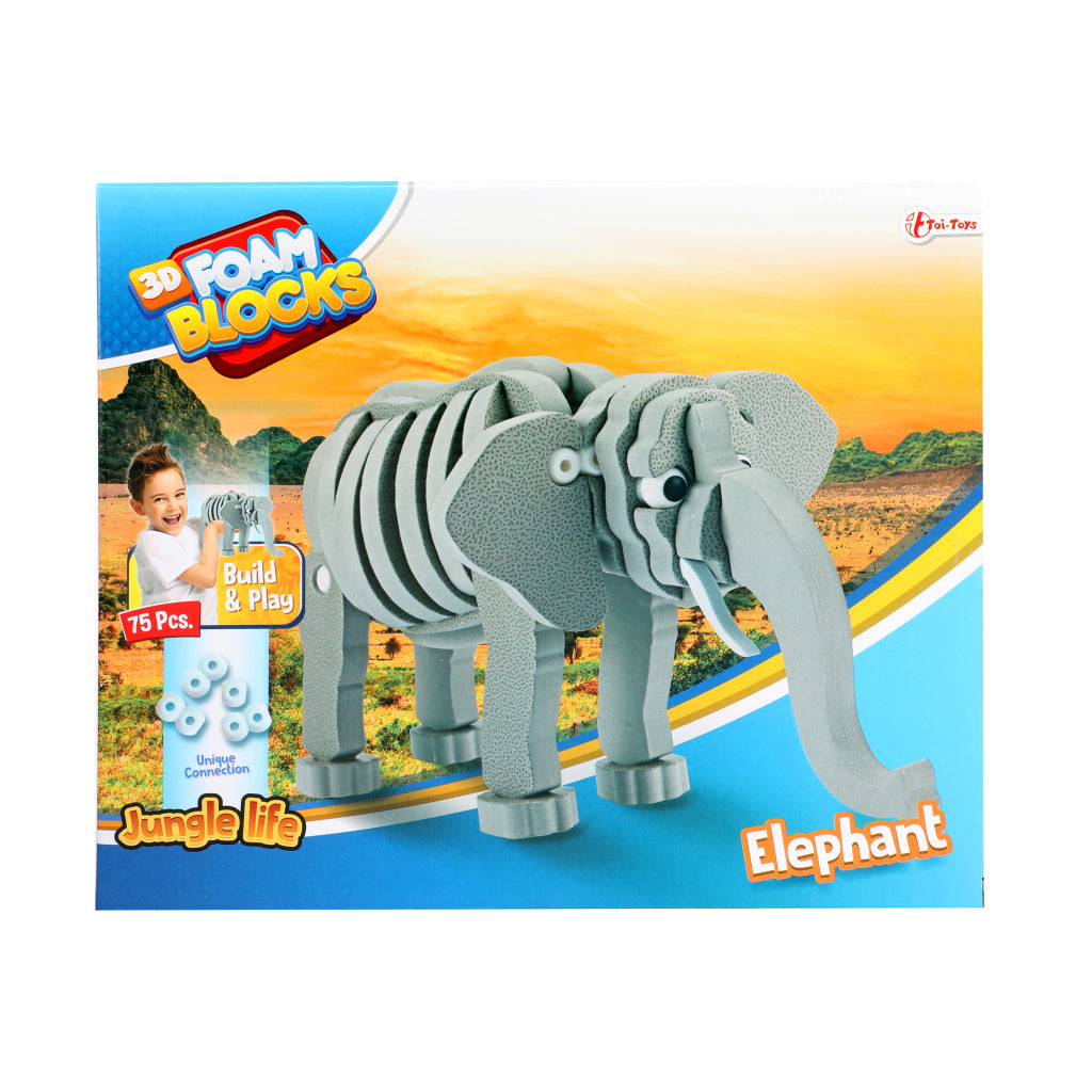 Toi-toys toi-toys 3d puzzle Elephant Junior 31,5 cm mousse grise 75 pièces