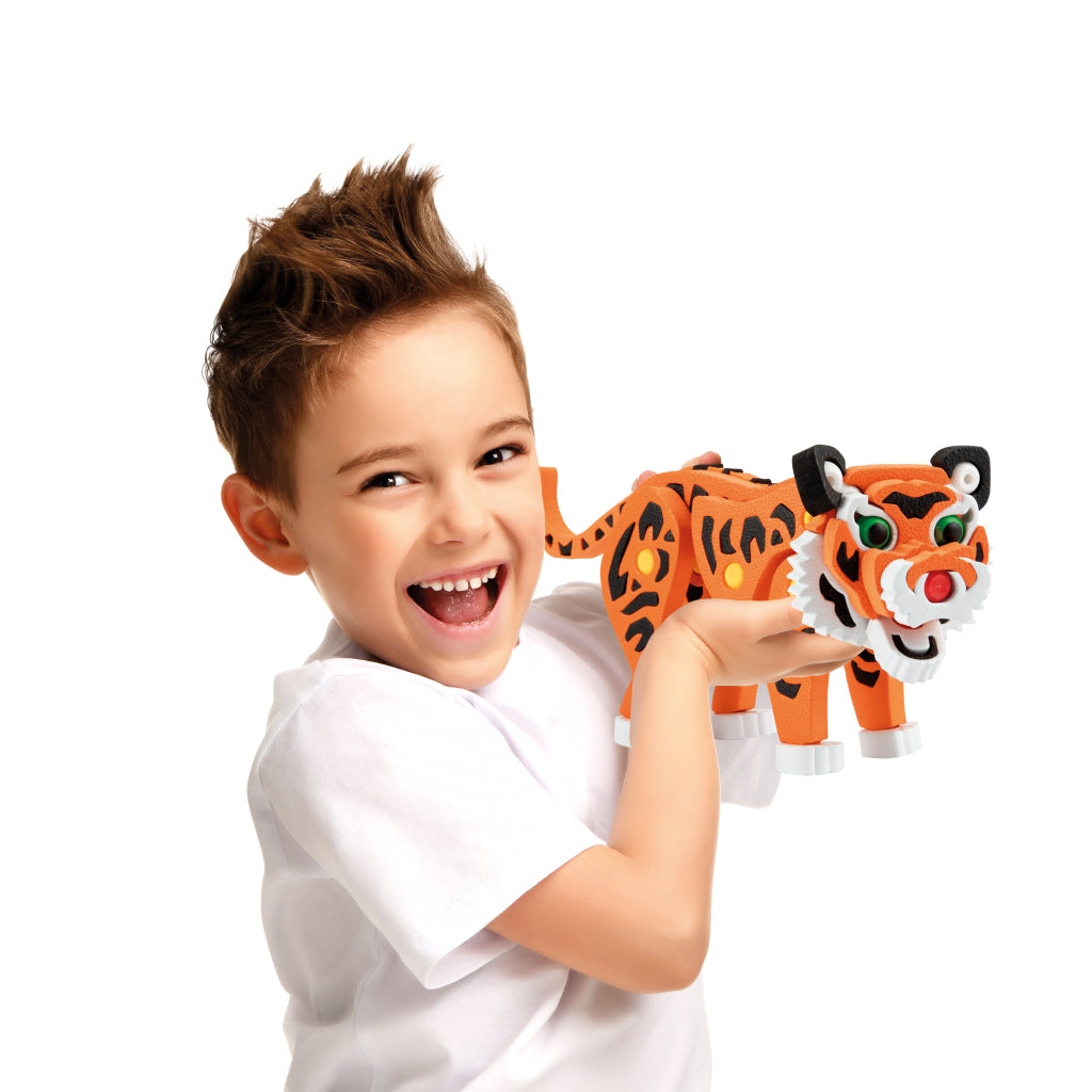 Toi-toys toi-toys 3d puzzle tigre junior 31,5 cm mousse orange 121 pièces