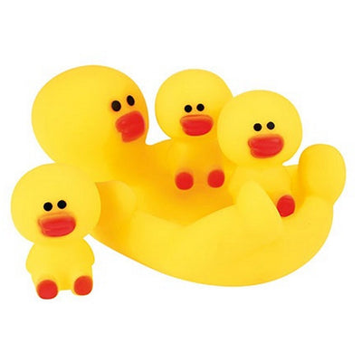 Toi-toys Petit grand canard en caoutchouc avec 3 petits canards en caoutchouc