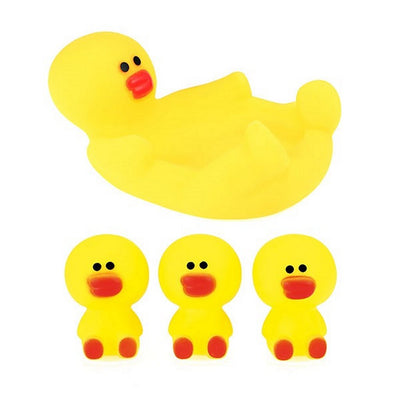 Toi-toys Petit grand canard en caoutchouc avec 3 petits canards en caoutchouc