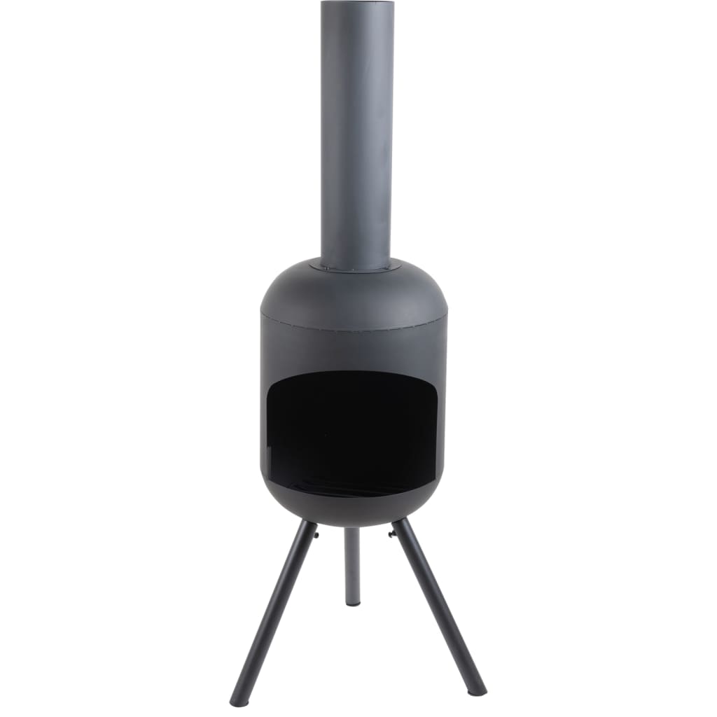 Foyer au jardin rouge feu rouge avec grill rack fuego groot noir