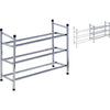 Rack à chaussures extensible de base en acier inoxydable à 3 couches 61,5-115x50 cm