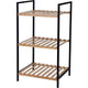 Solutions de salle de bain Solutions de salle de bain Rack de rangement avec 3 étagères de bambou et d'acier