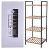Solutions de salle de bain Solutions de salle de bain Rack de rangement avec 4 étagères de bambou et d'acier