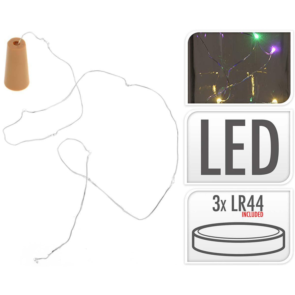 S.I.A. S.I.A. Cordon léger à bouteille avec 8 lumières LED multicolores IP44