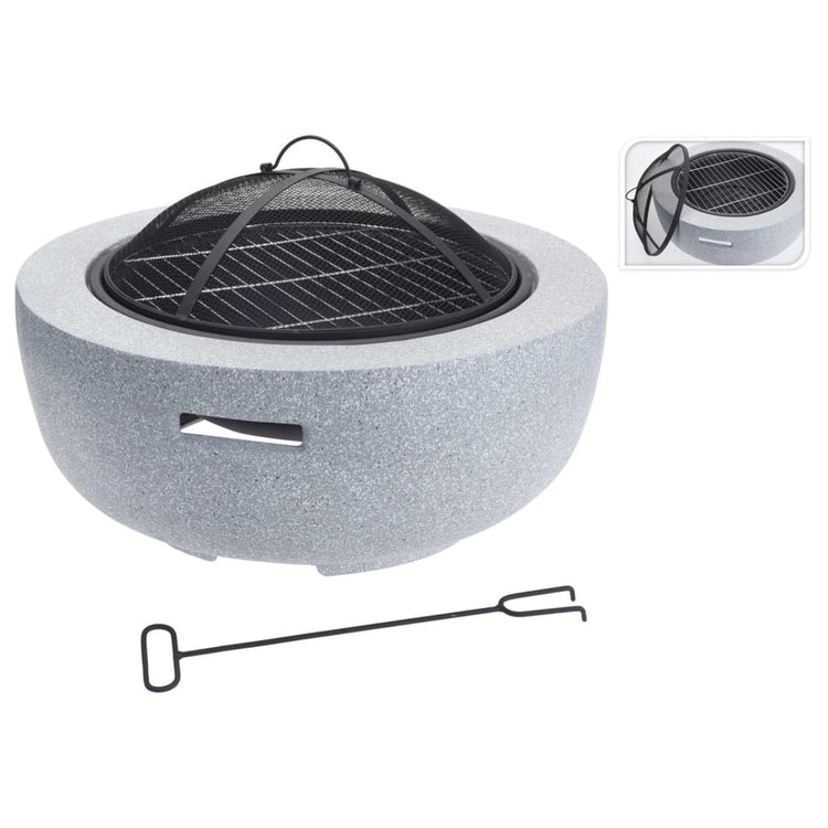 Progarden Progarden Fire Bowl avec calandre de barbecue autour de 60x25 cm gris clair