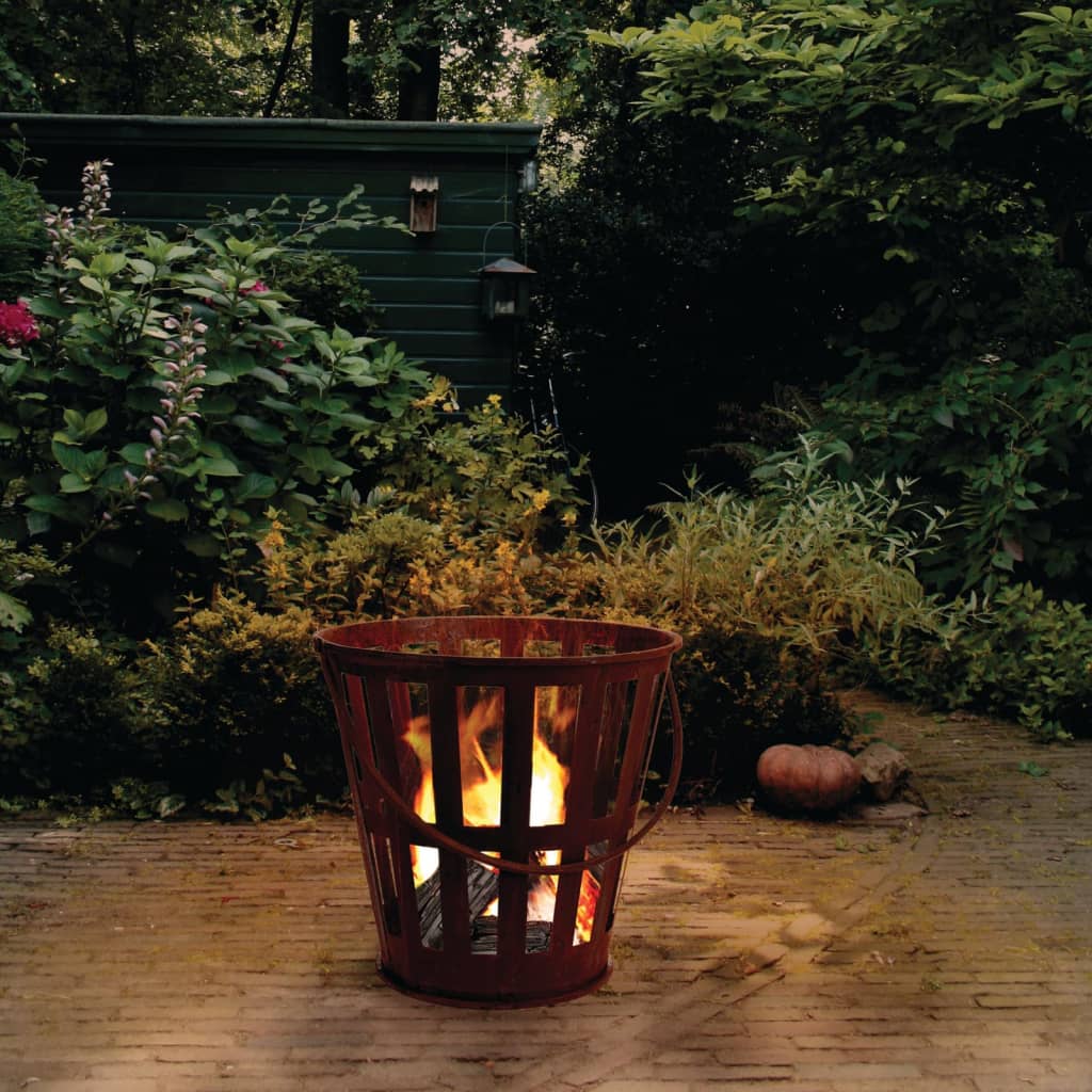 Progarden Progarden Fire Pit avec une poignée de rouille métallique -colore