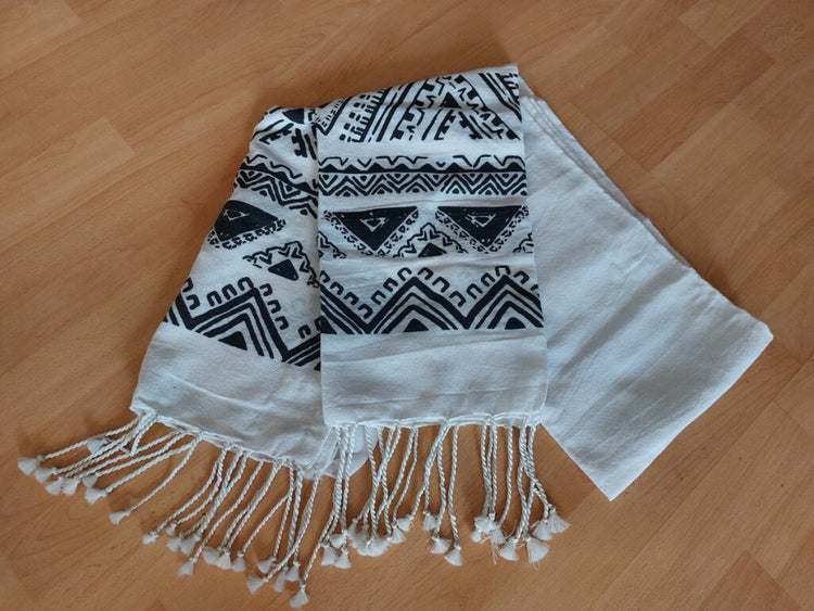 H S H S Collection Hammam Tissu 180 x 90 cm Coton Hammam Coton Coton Hammam Black and White