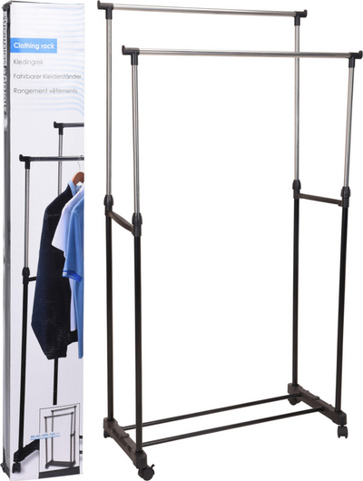 Solutions de stockage Solutions de stockage Rack de vêtements avec roues doubles 80x42x (90-160) cm