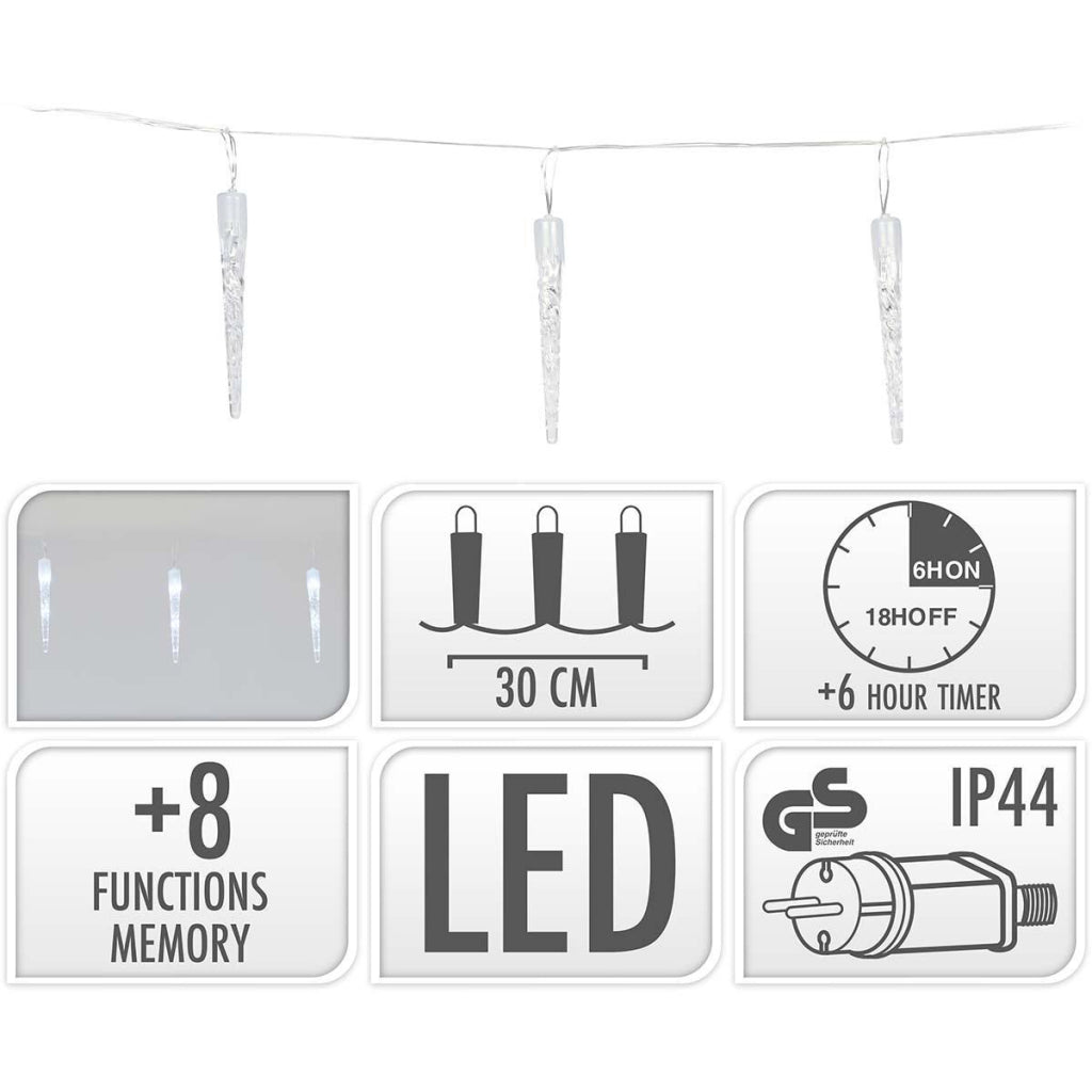 S.I.A. S.I.A. Lumières de Noël Ice Gue 6m 40 LEDS IP44 + minuterie