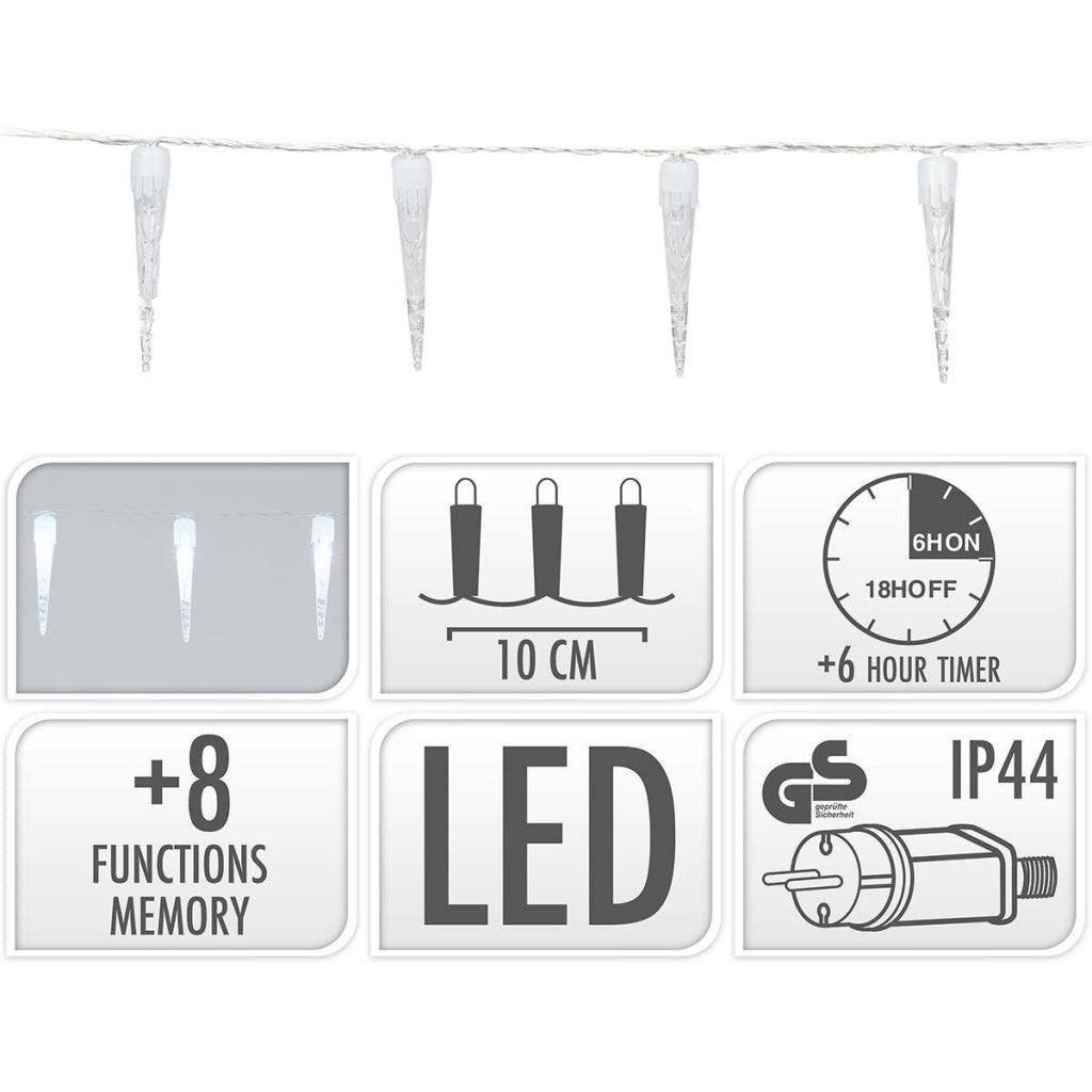 S.I.A. S.I.A. Lumières de Noël Ice Gue 100 LEDS 9,9 m IP44 + minuterie
