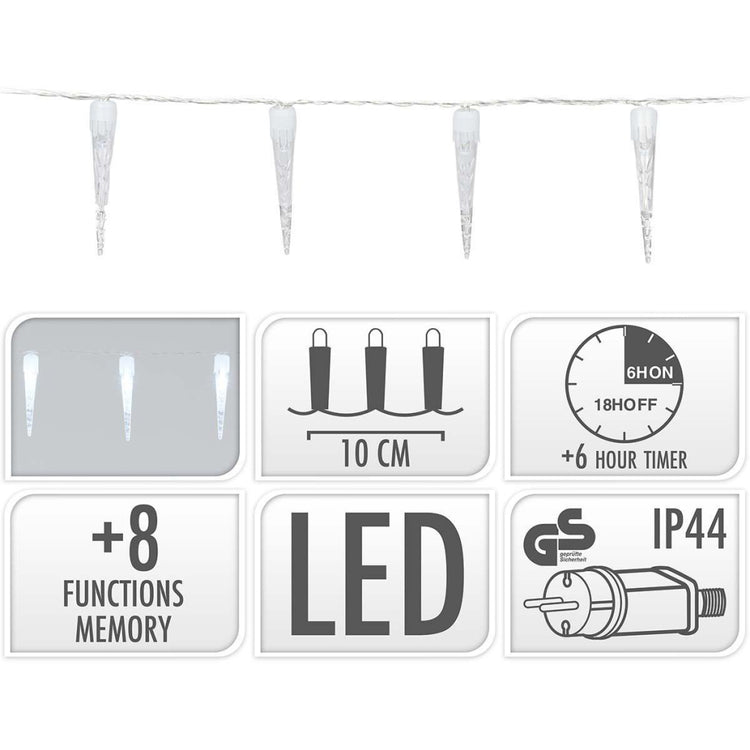 S.I.A. S.I.A. Lumières de Noël Ice Gue 100 LEDS 9,9 m IP44 + minuterie