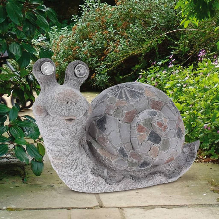 Progarden Progarden Garden Decoration Snail avec l'éclairage solaire MgO