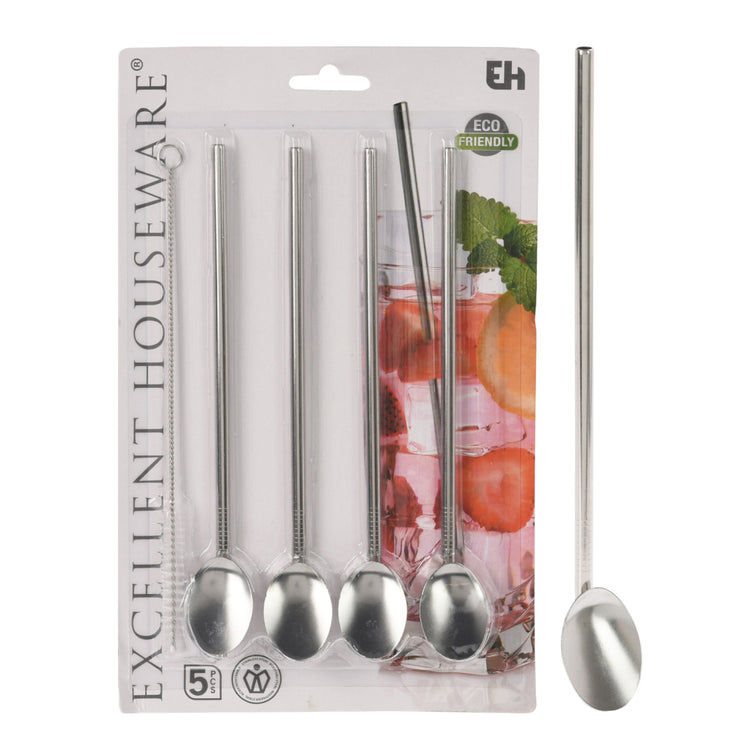Excellent ustensiles de maison Paies en acier inoxydable avec cuillère 4 pièces + brosse de nettoyage