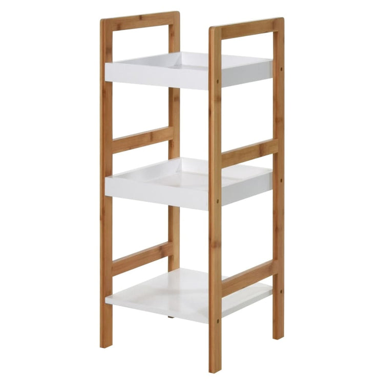 Solutions de salle de bain Solutions de salle de bain Rack de rangement avec 3 étagères MDF et bambou