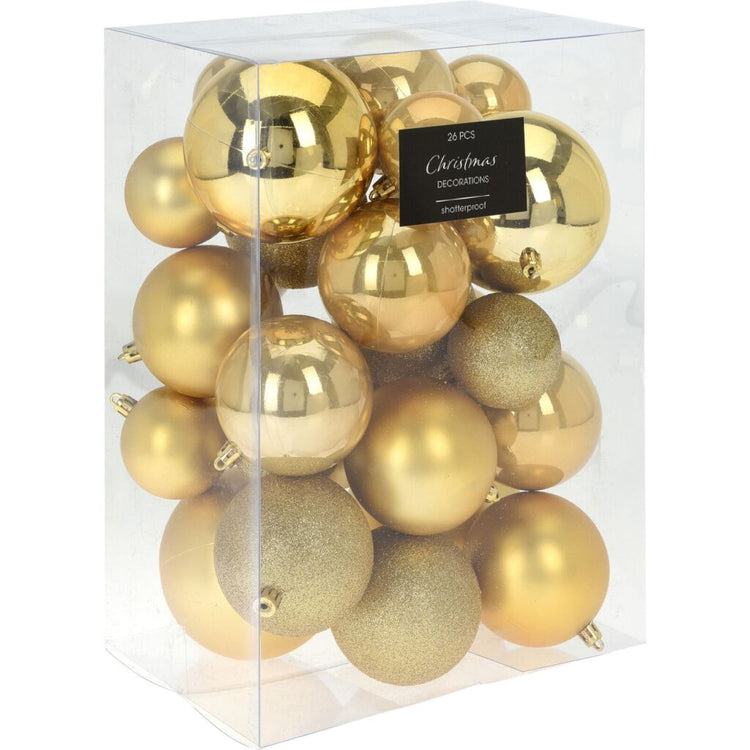 Autres marques Boules de Noël 26 pièces Gold