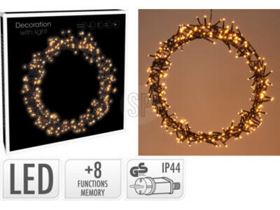 Anneau LED noir 300 LED ø38cm