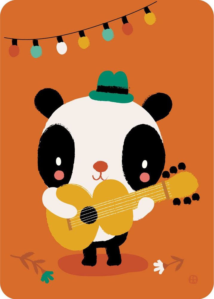 Carte postale de l'auteur-compositeur de Bora Panda