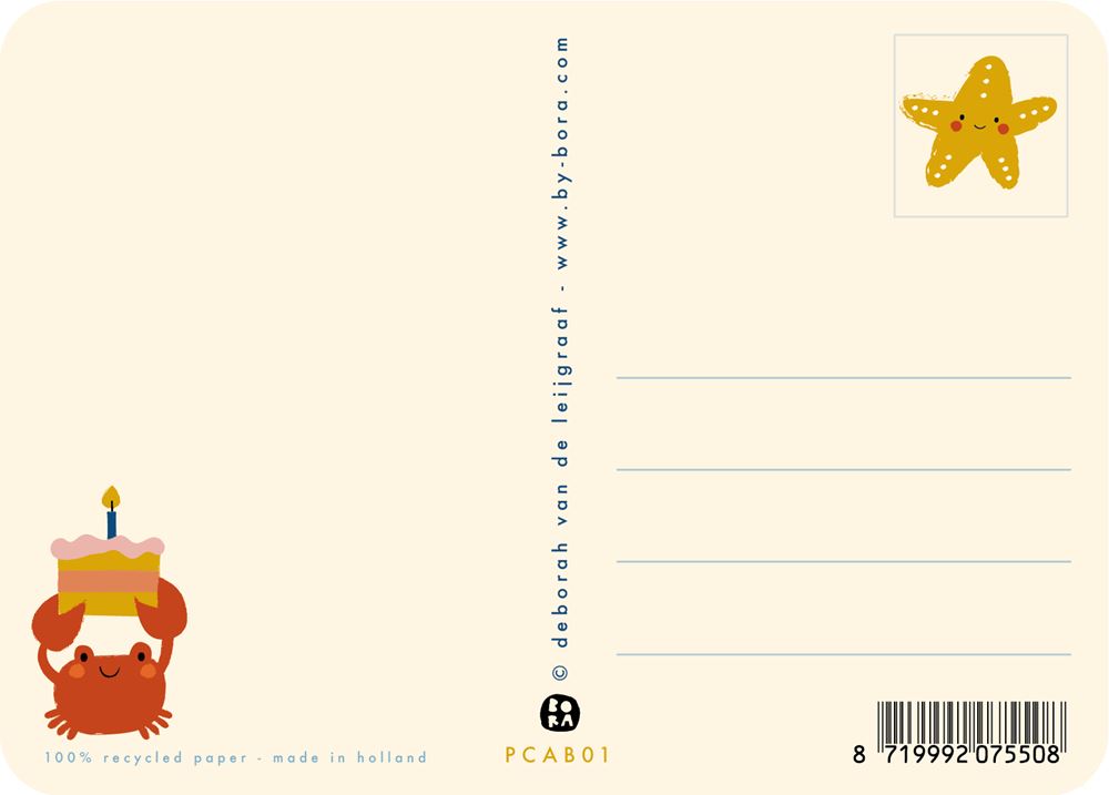 Carte postale Bora bonjour lit bébé