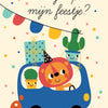 Invitation 6 cartes voiture dans emballage