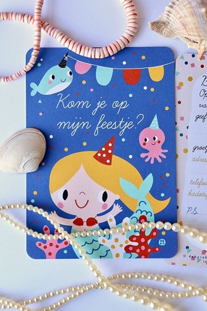 Invitation : 6 cartes sirène.